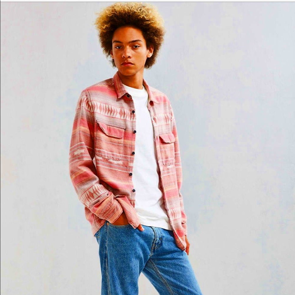 NEW Urban Outfitters Jacquard Flannel Shirt